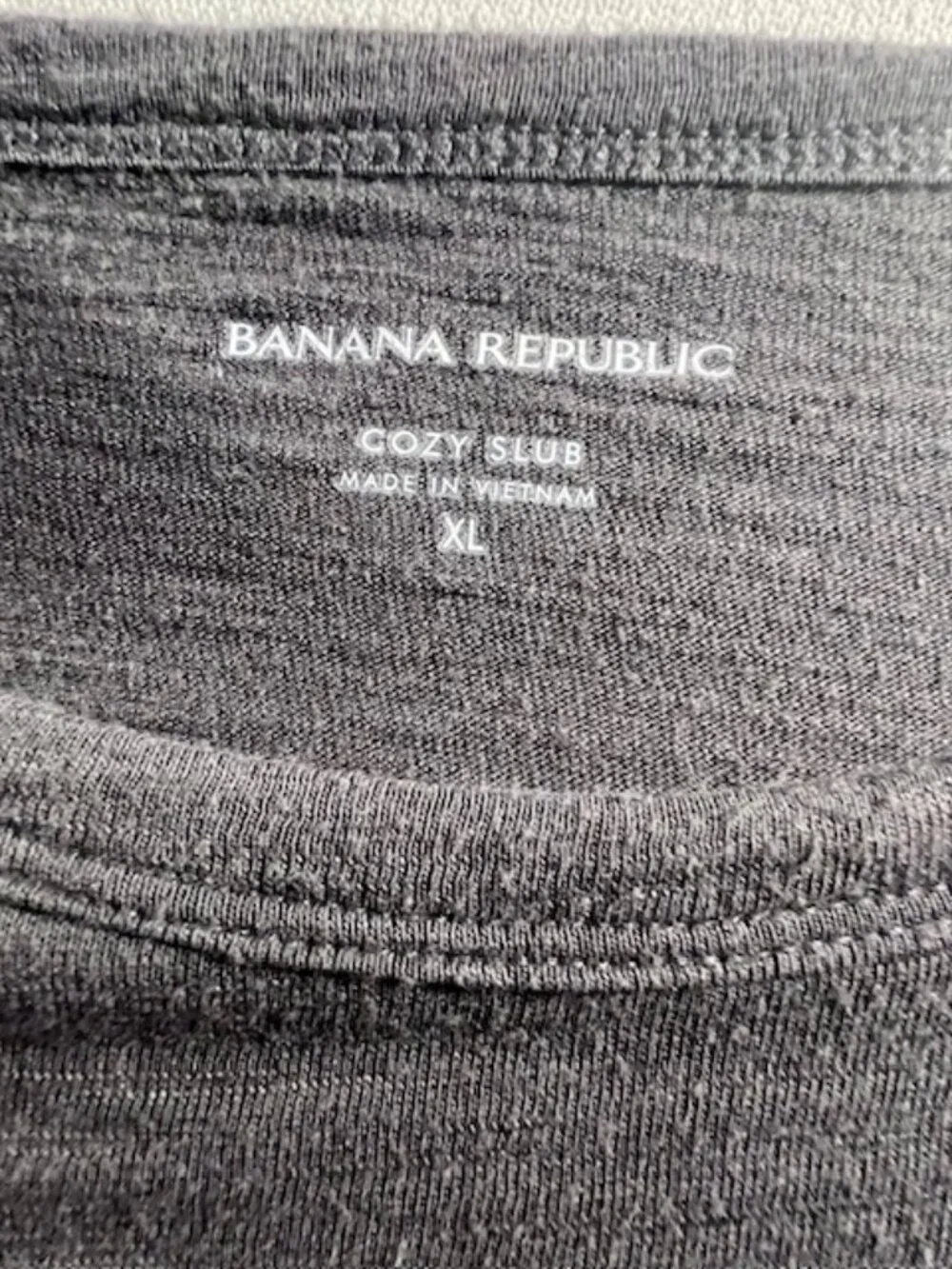 Banana Republic‎ Cozy Slub grey t-shirt raglan sleeves crew neck size Men's XL